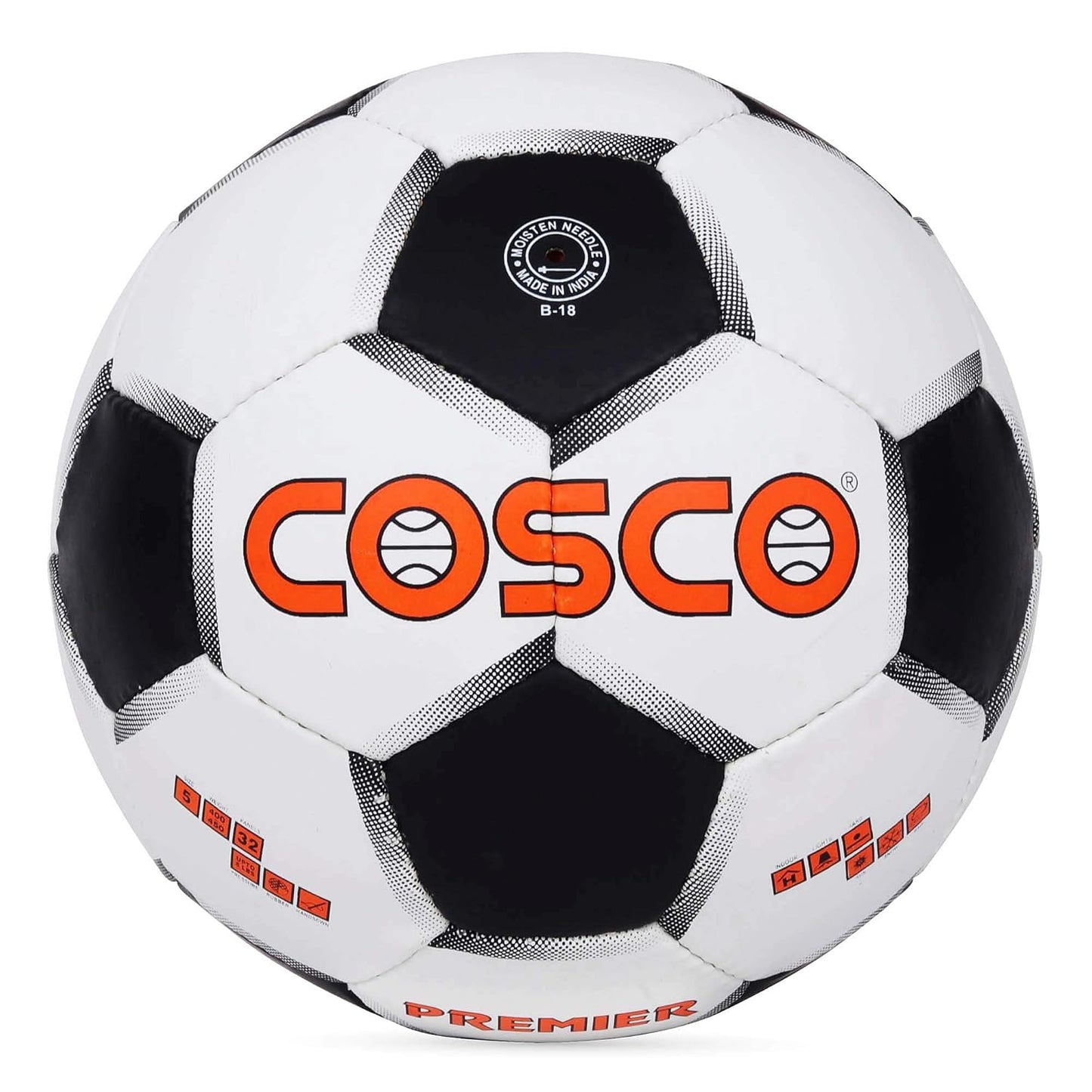 Cosco Premier Football – White/Black Training and Match Ball for Practice, School Games, Clubs & Recreational Football on All Grounds - Best Price online Prokicksports.com