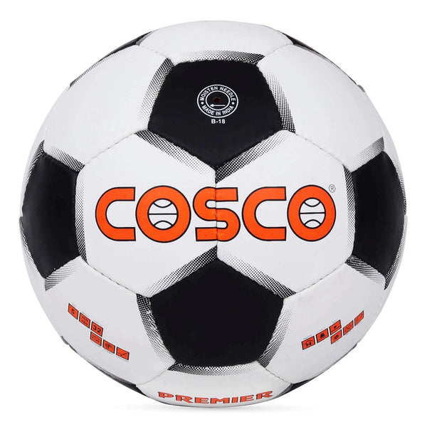 Cosco Premier Football – White/Black Training and Match Ball for Practice, School Games, Clubs & Recreational Football on All Grounds