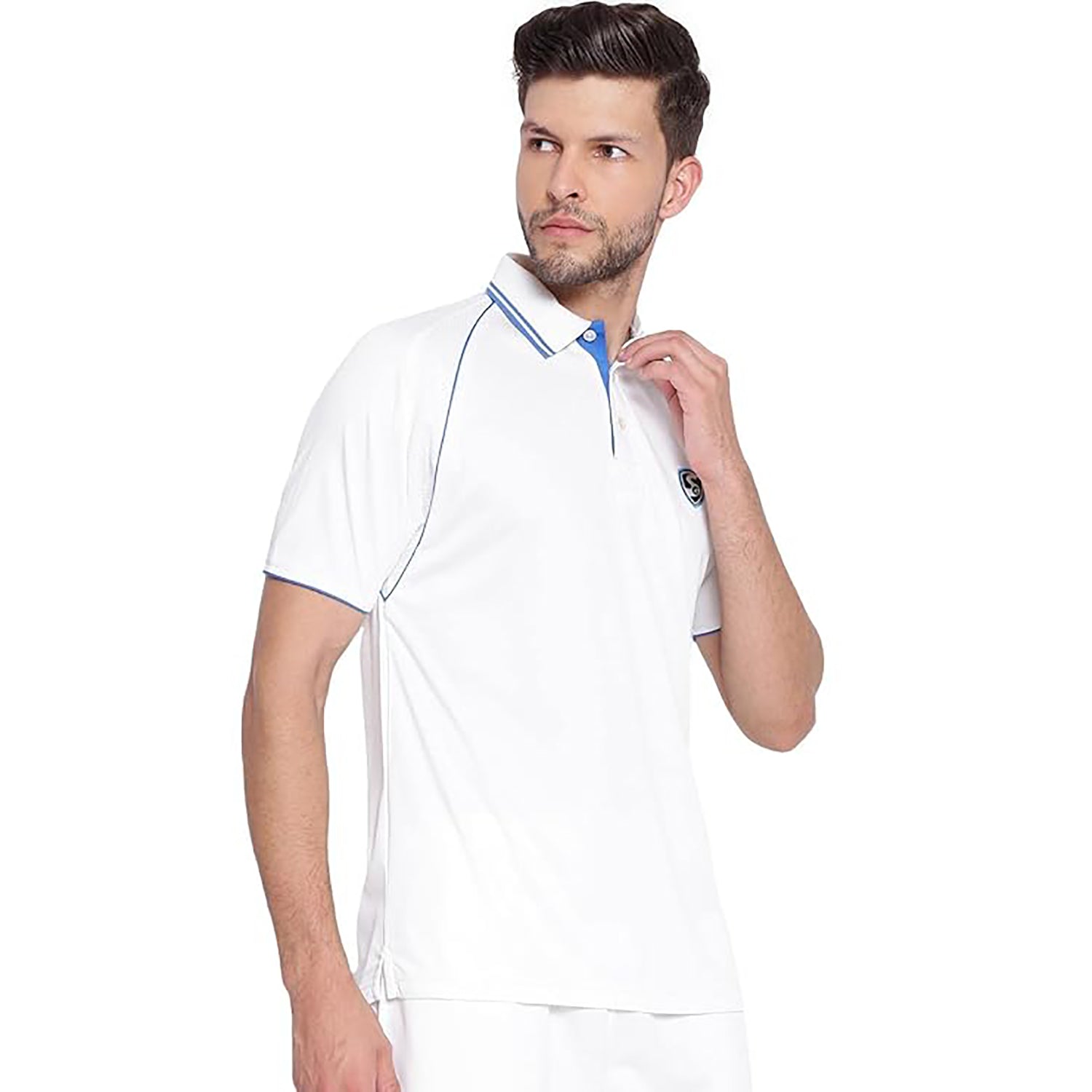 SG Premium 2.0 Half Sleeves White Cricket Shirt – Lightweight, Breathable Matchwear for Comfort, Performance, and Mobility in Practice and League Matches - Best Price online Prokicksports.com