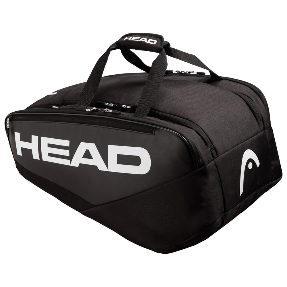 HEAD Pro Pickleball Gear Bag Black White – Spacious Paddle Storage, Durable Lightweight Material, Ventilated Shoe Pocket, Versatile Carry Options, Ideal for Tournament Players