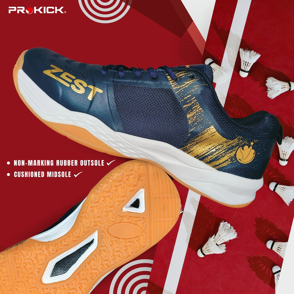 Prokick Zest Badminton Shoes | EVA & Rubber Sole with Breathable mesh Upper - Best Price online Prokicksports.com