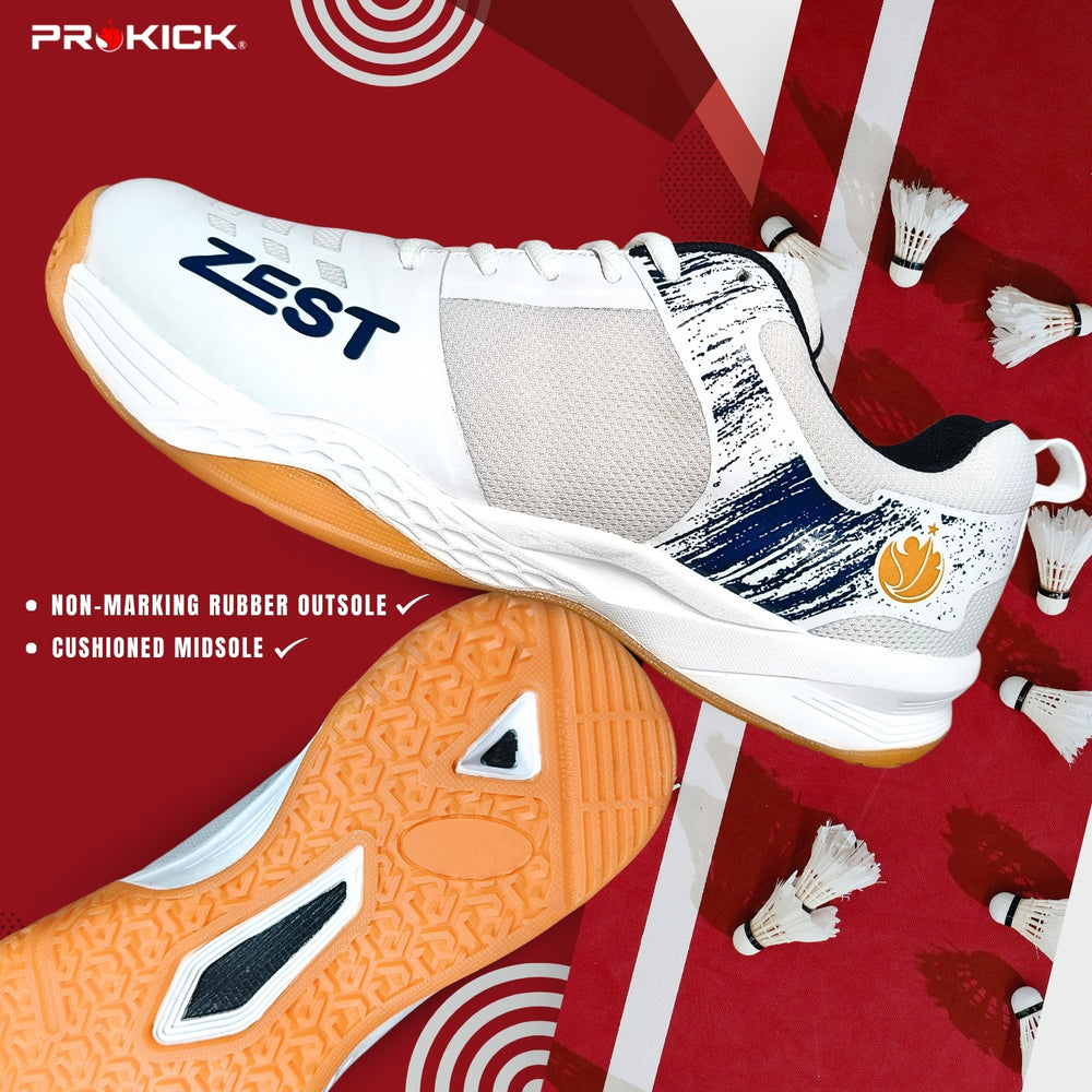 Prokick Zest Badminton Shoes | EVA & Rubber Sole with Breathable mesh Upper - Best Price online Prokicksports.com