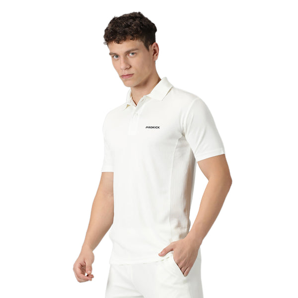 Prokick Club Half Sleeves Cricket T-Shirt, Off White