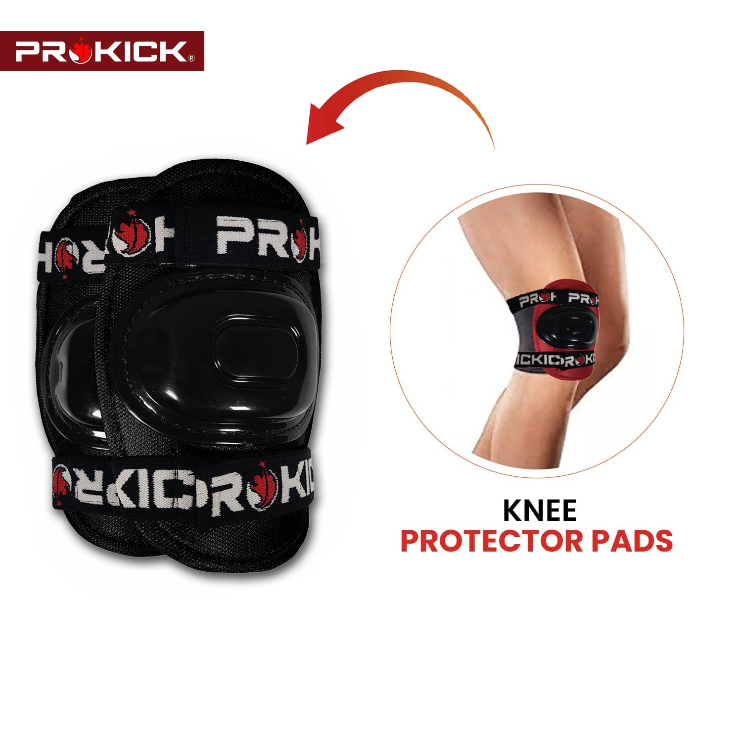 Prokick Protective Set - Knee & Elbow Guard (Suitable for Cycling, Skating and Riding) - Best Price online Prokicksports.com