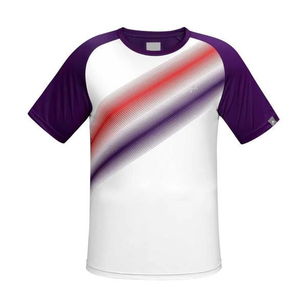 HEAD HCD‑360 Men’s Round‑Neck Sports T‑Shirt – Moisture‑Wicking Interlock Polyester, Raglan Sleeves, Digital Print (Purple)