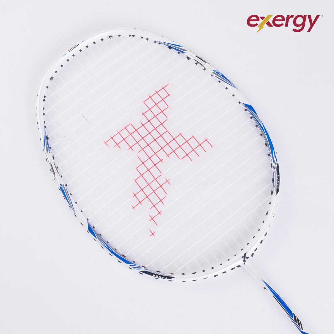 Exergy Punch Badminton Racket - Lightweight 79g, 32 lbs Tension, Pre-Strung with Full Cover - Best Price online Prokicksports.com