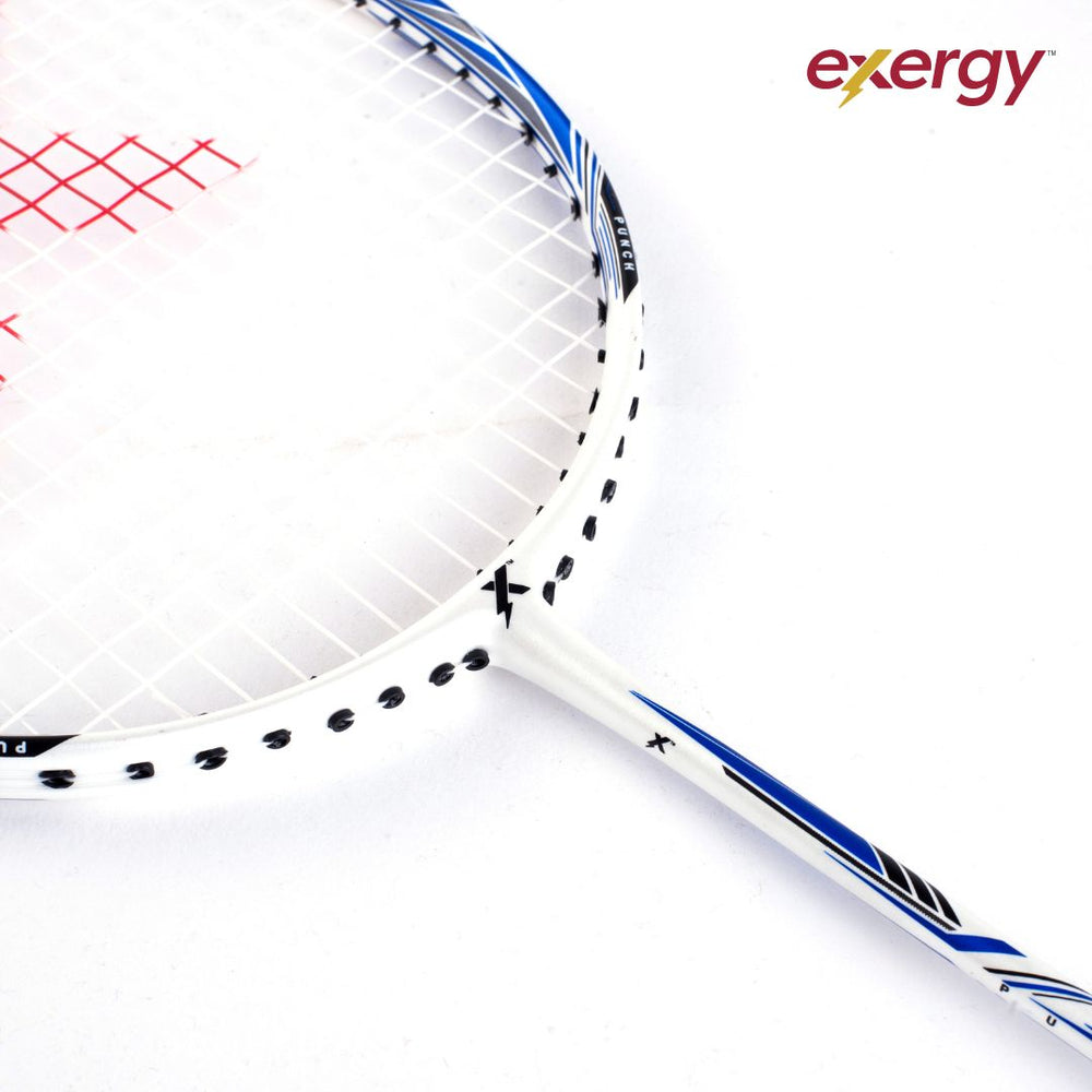 Exergy Punch Badminton Racket - Lightweight 79g, 32 lbs Tension, Pre-Strung with Full Cover - Best Price online Prokicksports.com