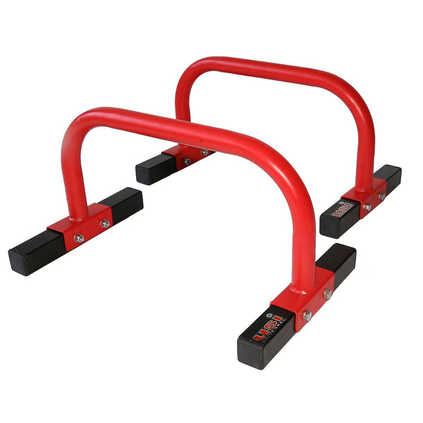 USI Universal 7026 Fitness Parallettes Push-Up Bar Stand Red/Black – Heavy-Duty Calisthenics Equipment for Home Gym, Strength & Bodyweight Training