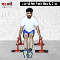 USI Universal 7026 Fitness Parallettes Push-Up Bar Stand Red/Black – Heavy-Duty Calisthenics Equipment for Home Gym, Strength & Bodyweight Training - Best Price online Prokicksports.com