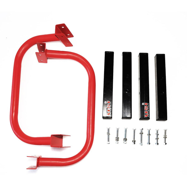 USI Universal 7026 Fitness Parallettes Push-Up Bar Stand Red/Black – Heavy-Duty Calisthenics Equipment for Home Gym, Strength & Bodyweight Training
