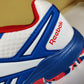 Reebok Brilliance Cricket Shoe, White/Vector Red/Vector Blue - Best Price online Prokicksports.com