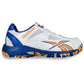 Reebok Re-volve Tech Cricket Shoe, White/Shocking Orange/Vector Blue - Best Price online Prokicksports.com