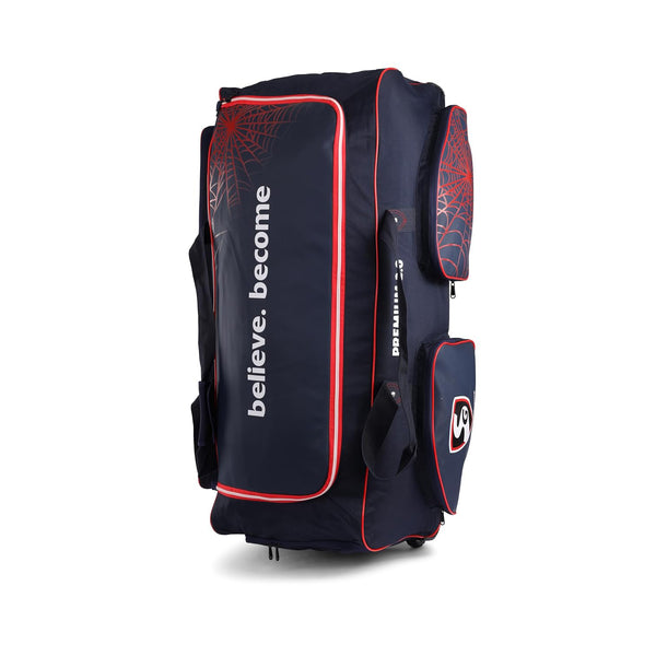 SG RP 2.0 Premium Wheelie Cricket Kitbag – Large Size Cricket Trolley Bag with Wheels, Bat Compartment, Heavy-Duty Base, and Ample Storage