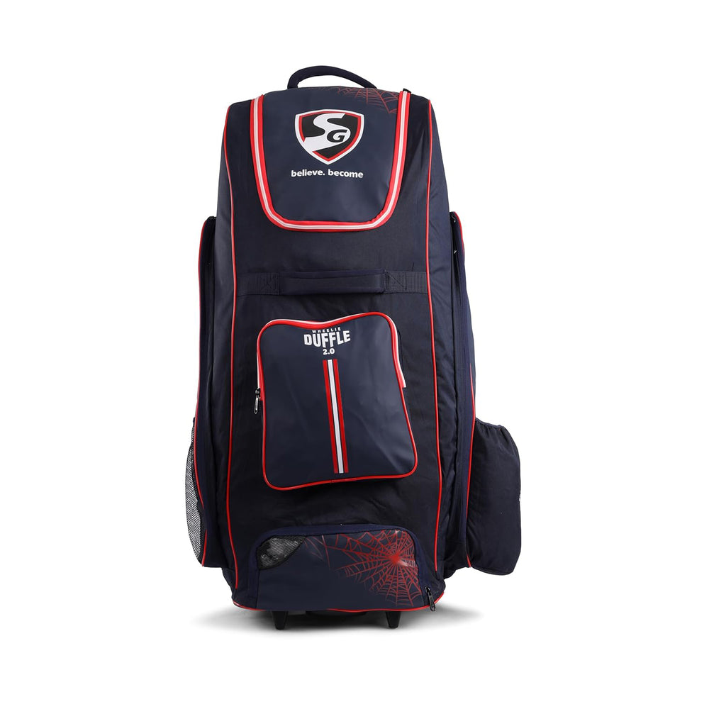 SG RP 2.0 Wheelie Duffle Cricket Kitbag – Large Cricket Kit Bag with Trolley Wheels, Bat Compartment, Shoulder Straps, and Durable Base Design