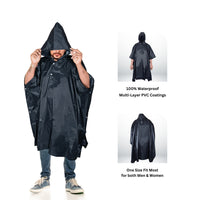 Prokick Polyester PVC Coating Rain Poncho for Men and Women, Free Size - Best Price online Prokicksports.com