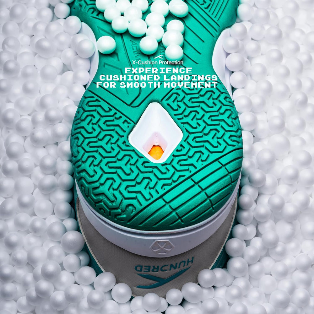 HUNDRED Raze Non-Marking Badminton Shoes | Lightweight Indoor Sports Shoes with X-Cushion, Active Grip Sole & Toe Assist Technology
