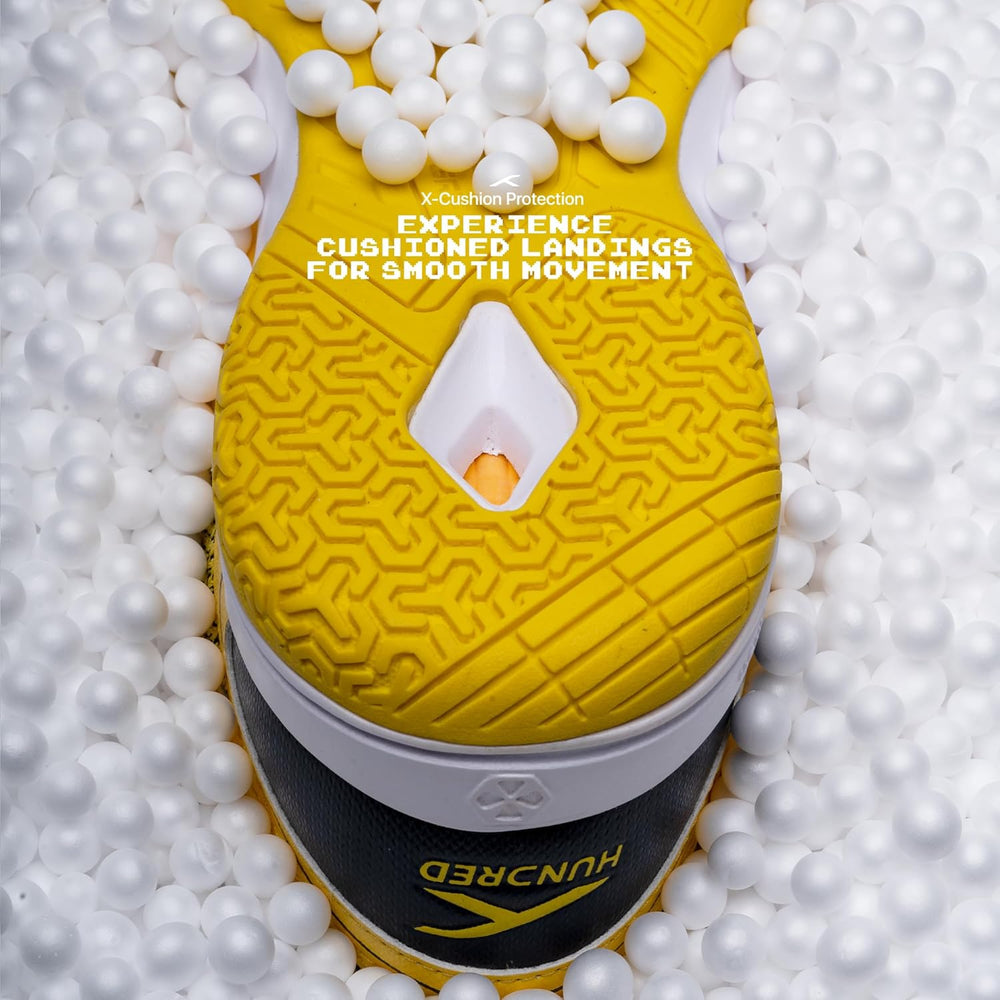 HUNDRED Raze Non-Marking Badminton Shoes | Lightweight Indoor Sports Shoes with X-Cushion, Active Grip Sole & Toe Assist Technology