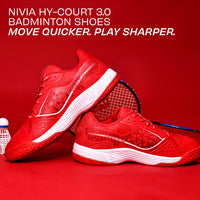 NIVIA Hy Court 3.0 Badminton Shoes – Mesh/TPU Upper, Duofoam Cushion, Non-marking Herringbone Sole | Lightweight Comfort, Secure Fit, For Indoor Court Sports - Best Price online Prokicksports.com