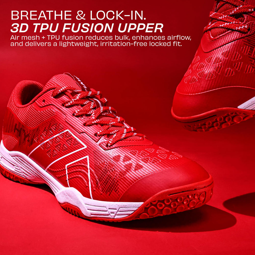 NIVIA Hy Court 3.0 Badminton Shoes – Mesh/TPU Upper, Duofoam Cushion, Non-marking Herringbone Sole | Lightweight Comfort, Secure Fit, For Indoor Court Sports - Best Price online Prokicksports.com