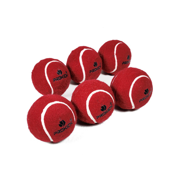 Prokick Heavy Cricket Tennis Ball, Red (Pack of 6)