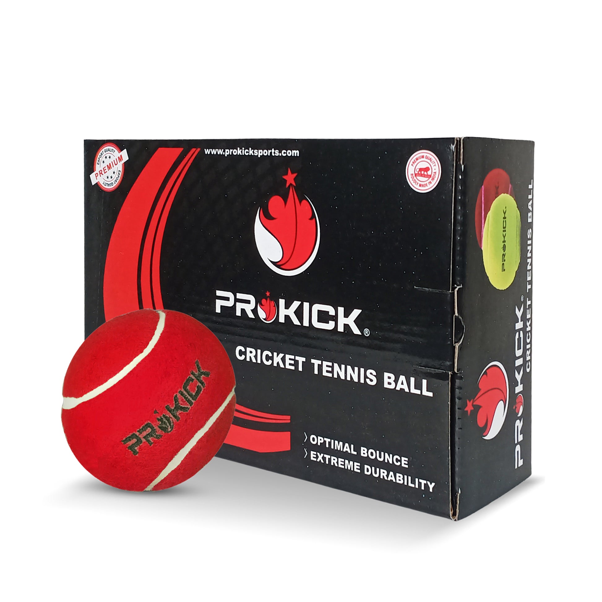 Prokick Heavy Cricket Tennis Ball, Red (Pack of 6) - Best Price online Prokicksports.com