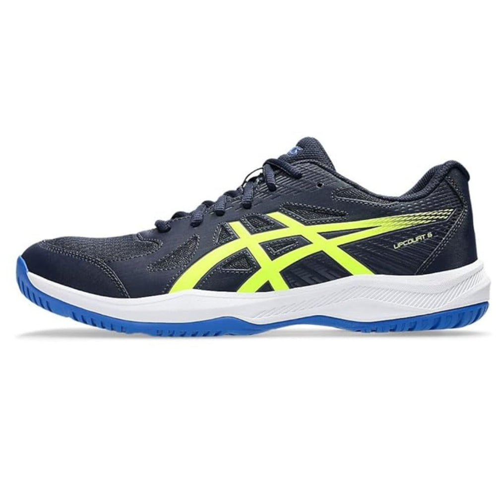 ASICS Upcourt 6 Men’s Badminton Shoes – Lightweight Indoor Court Footwear with Mesh Upper, EVA Cushioning & Non-Marking Rubber Sole for Grip and Comfort