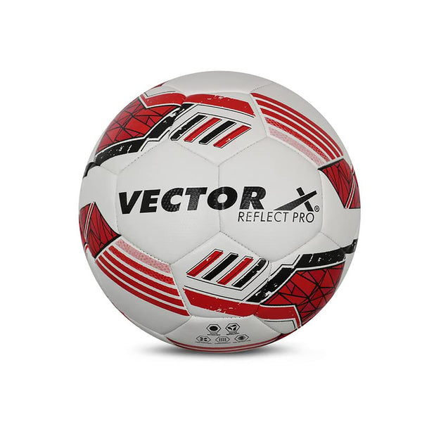 Vector X Reflect Pro Thermo Fusion Football Red Size 5 with Seamless Surface, Butyl Bladder, Durable PU Cover for Professional Match & Training Use