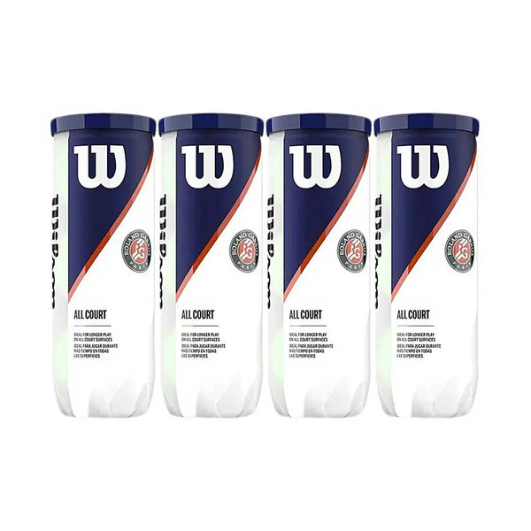 Wilson Roland Garros All Court Tennis Balls Dozen (4 Cans)