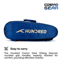 Hundred Cosmogear Badminton Kit-Bag – Double-Zipper Polyester Kit Bag with Front Zipper Pocket & Padded Backpack Strap