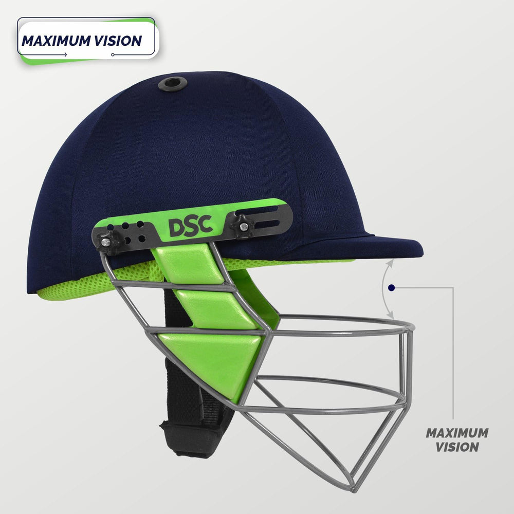 DSC Vizor Cricket Helmet – High-Impact Polypropylene Helmet with Adjustable Face Guard &  Breathable Mesh Padding