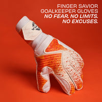 NIVIA Finger Saviour Football Goalkeeper Gloves (Orange/White)