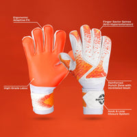 NIVIA Finger Saviour Football Goalkeeper Gloves (Orange/White)