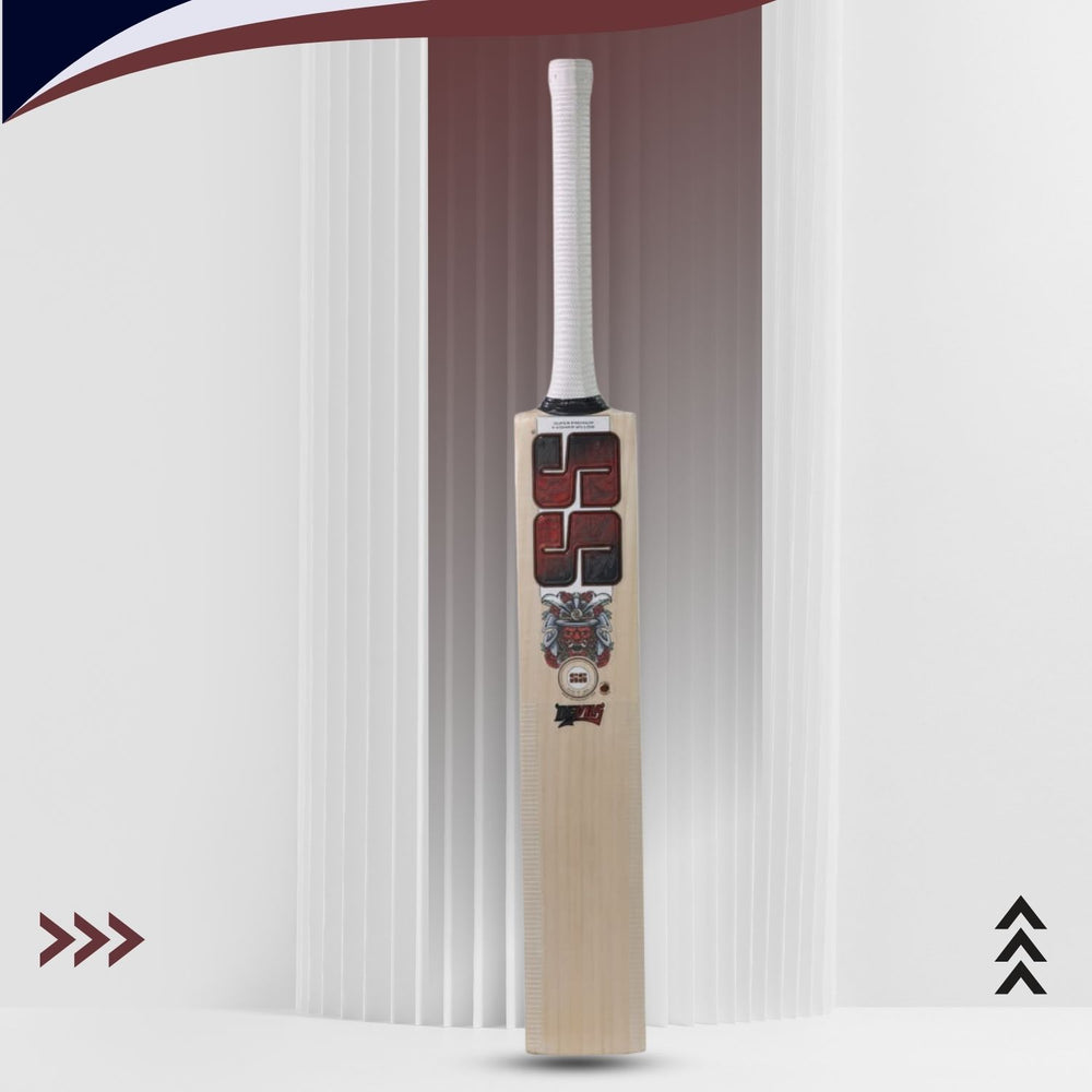 SS Devils Super Six Premium Kashmir-Willow Cricket Bat – Grade 2 Kashmir, Massive Concave TON Edges, Mid Sweet Spot & Includes Cover (Short Handle)