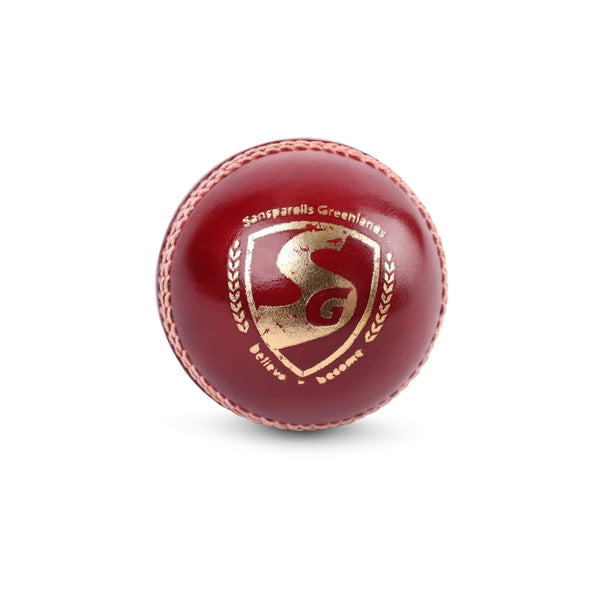 SG Seamer Leather Cricket Ball, Pack of 1 (Red) – Senior 5½ oz, Alum‑Tanned Waterproof 2‑Piece Match Balls, Cork & Wool Core