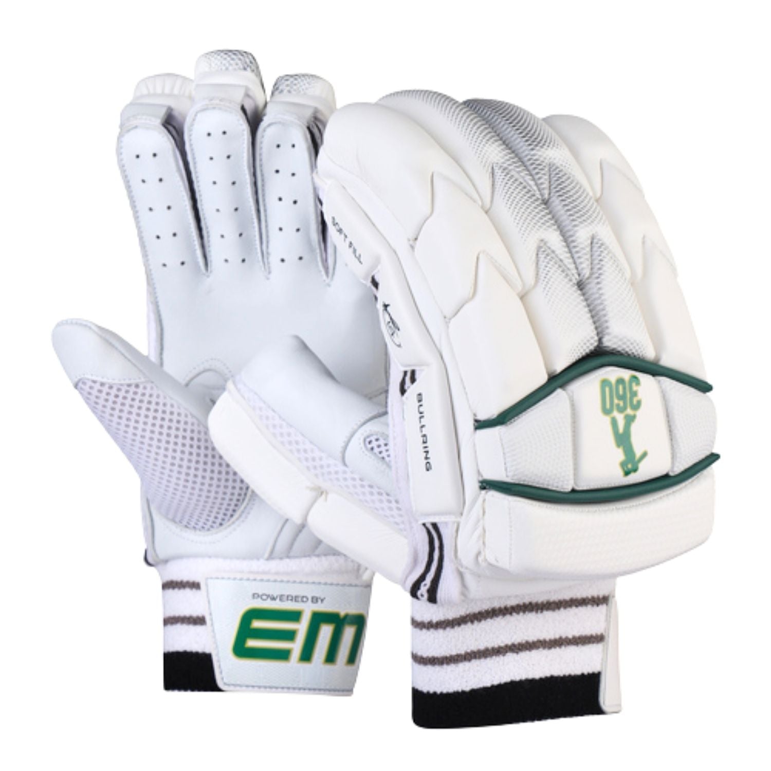 EM 360 Bull Ring Right Hand Cricket Batting Gloves – ABD 360 Bull Ring Sheep Leather Palm & Hi‑Density EVA Protection for Power Hitters - Best Price online Prokicksports.com