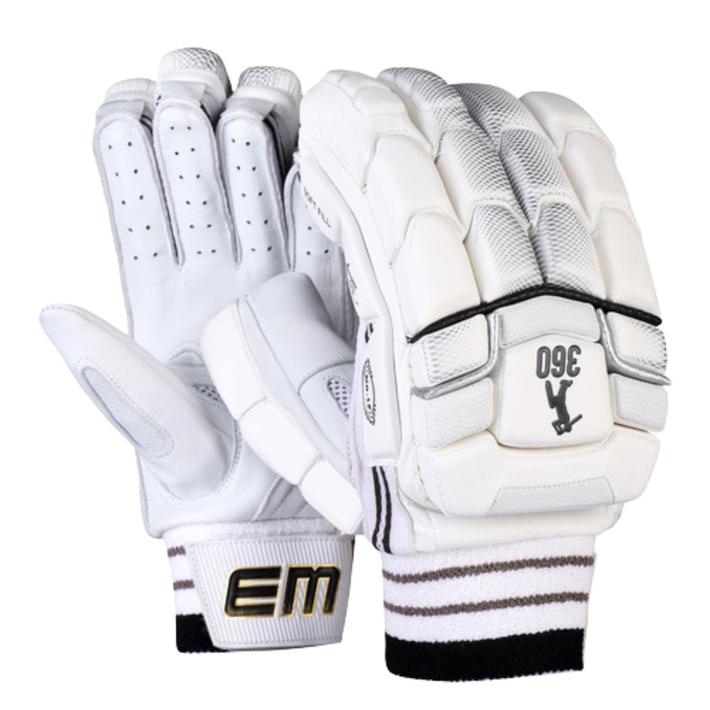 EM 360 Number 17 Right Hand Cricket Batting Gloves – ABD 360 No.17 Finest Sheep Skin Leather Palm & Hi‑Density EVA Protection