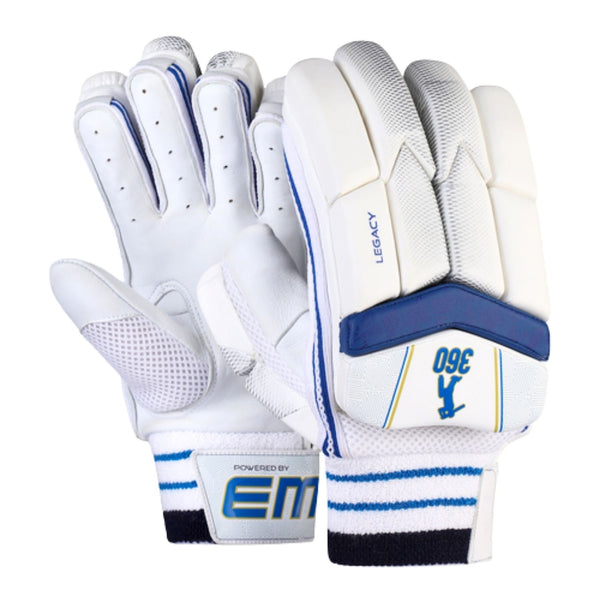 EM 360 Legacy Right Hand Cricket Batting Gloves – ABD 360 Legacy Finest Sheep Skin Palm & Hi‑Density EVA Value Protection
