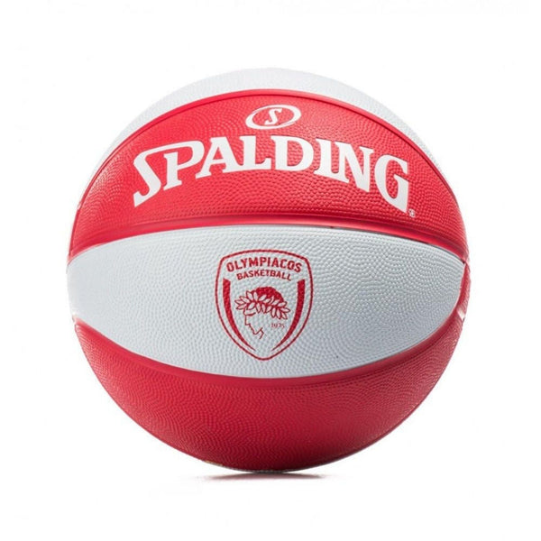Spalding Euroleague Olympiacos Basketball, Red/White – Size 7 Official Euroleague Team Rubber Indoor/Outdoor Ball