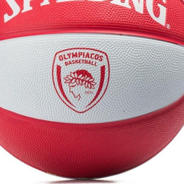 Spalding Euroleague Olympiacos Basketball, Red/White – Size 7 Official Euroleague Team Rubber Indoor/Outdoor Ball