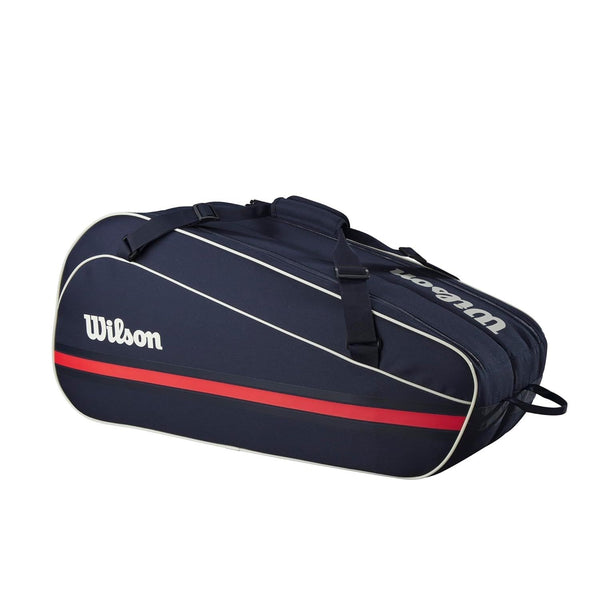 Wilson Team 2025 Tennis Bag 6 Pack – WR8039901001, Navy, Up to 6 Rackets with Dual Compartments & Accessory Pockets