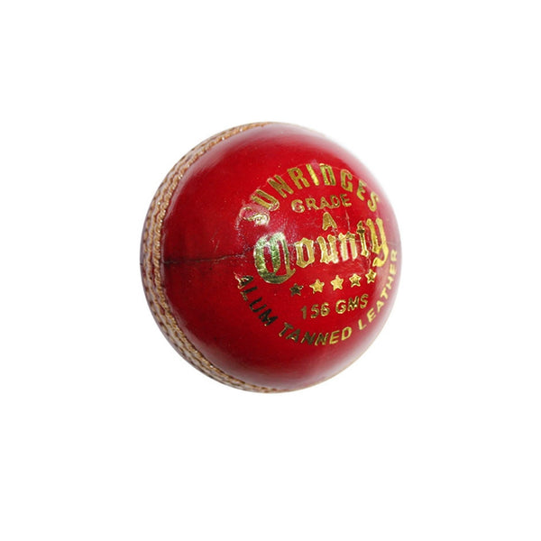 SS County Alum Tanned Leather Cricket Ball 1 Piece, Red – Senior 156 g, Club Match Ball
