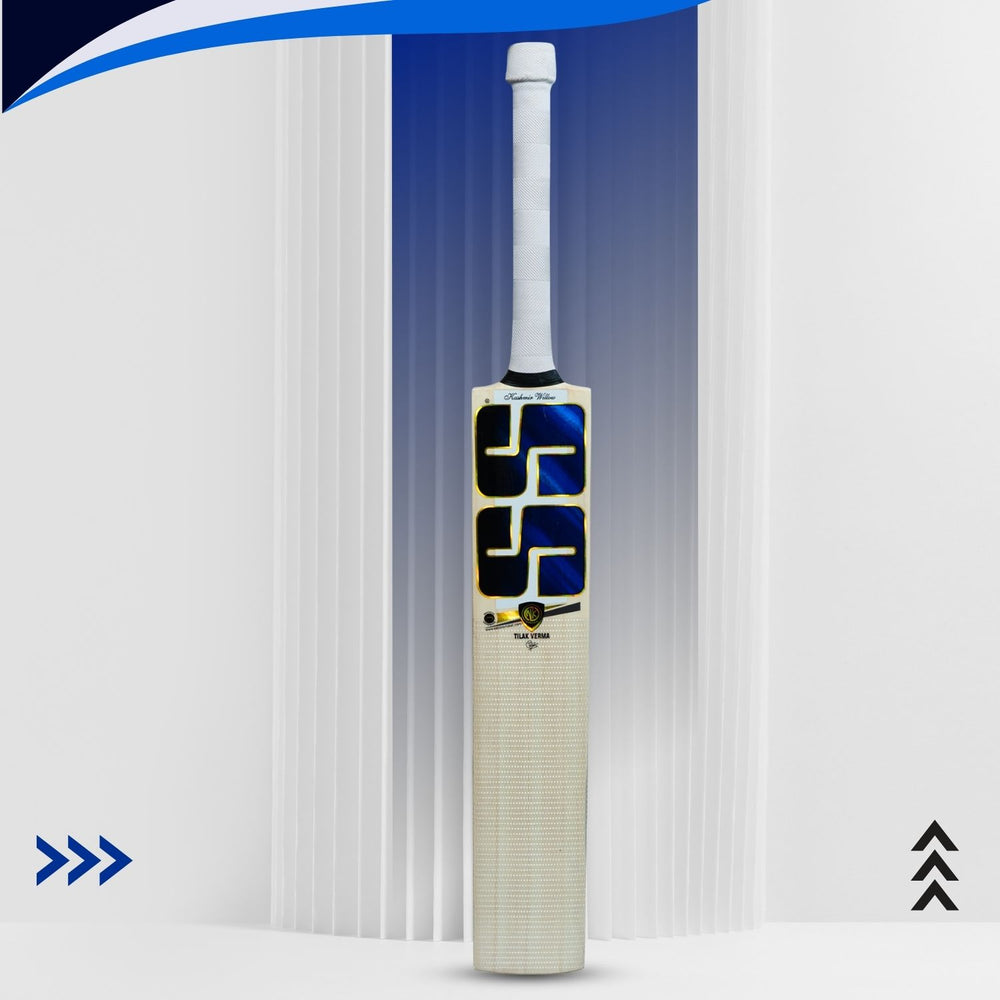 SS Tilak Verma NP Kashmir Willow Cricket Bat – Grade 1 Kashmir, Concave TON‑Style Edges, Full‑Cane Handle & Match‑Ready Cover (SH)