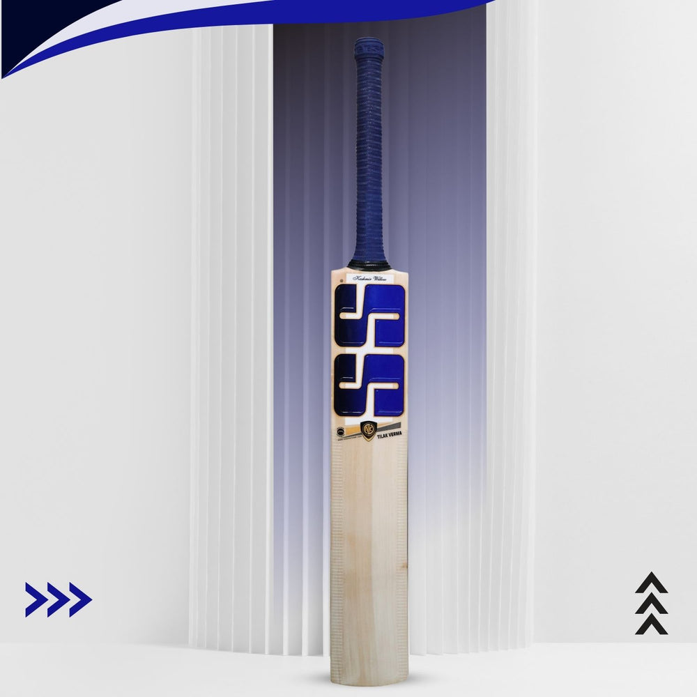 SS Tilak Verma Kashmir Willow Cricket Bat – Grade 1, Full Profile, Thick Edges, Mid-Low Sweet Spot, Short Handle