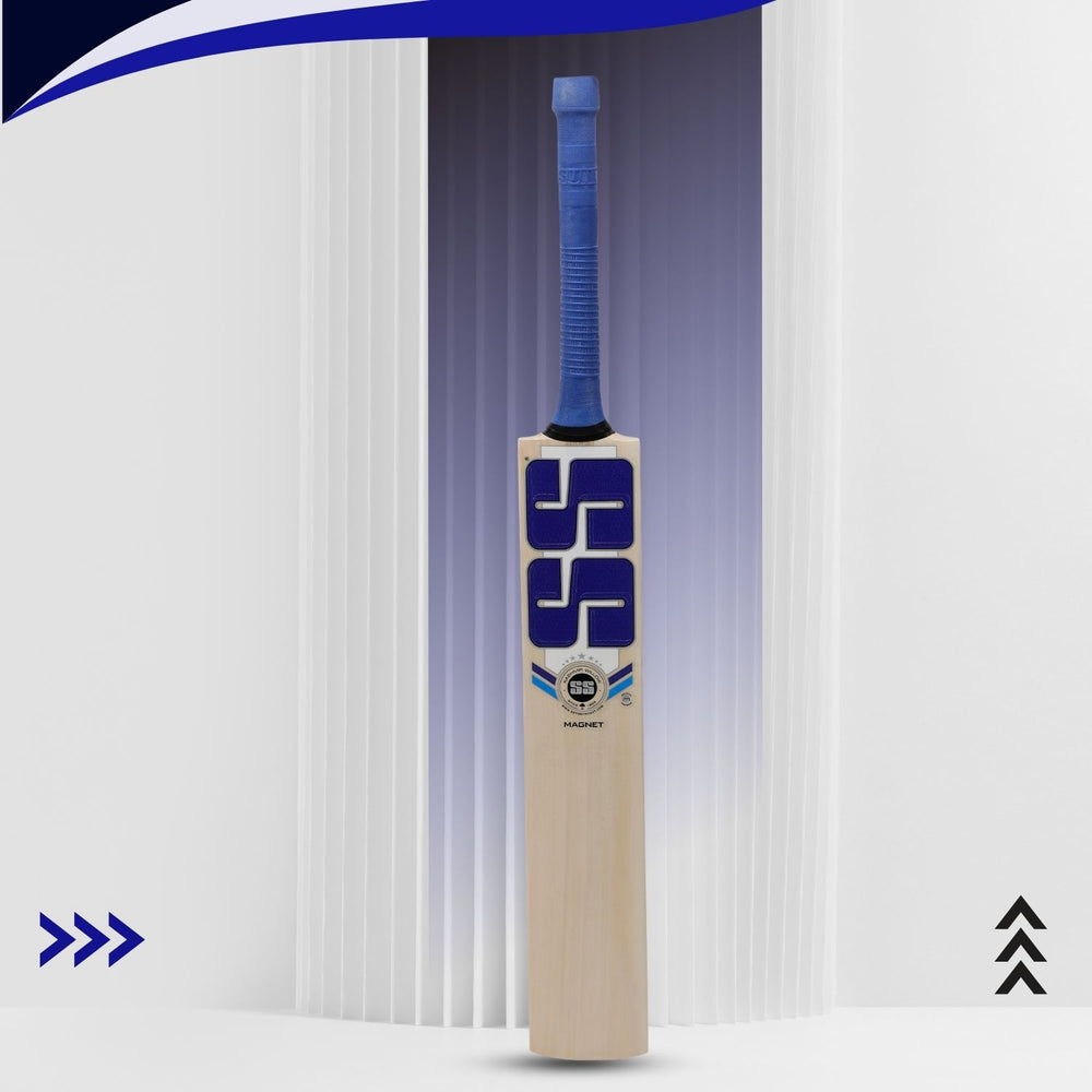 SS Magnet Kashmir Willow Cricket Bat – Grade 4, Balanced Full Blade, Thick Edges & Cover Included (Short Handle)