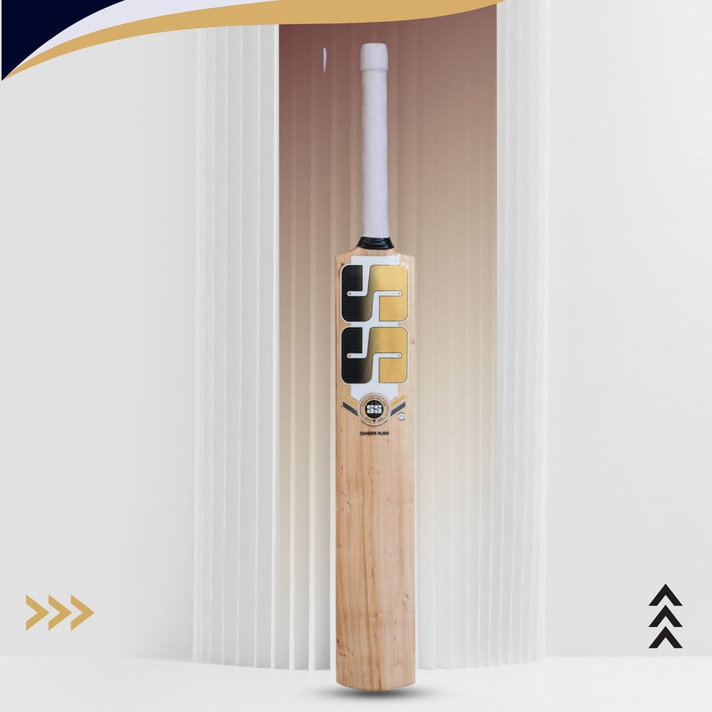 SS Danger Russell Tennis 2.0 Kashmir Willow Cricket Bat – Lightweight Scoop Profile, Short Handle, Ready for Soft/Tennis Ball Play