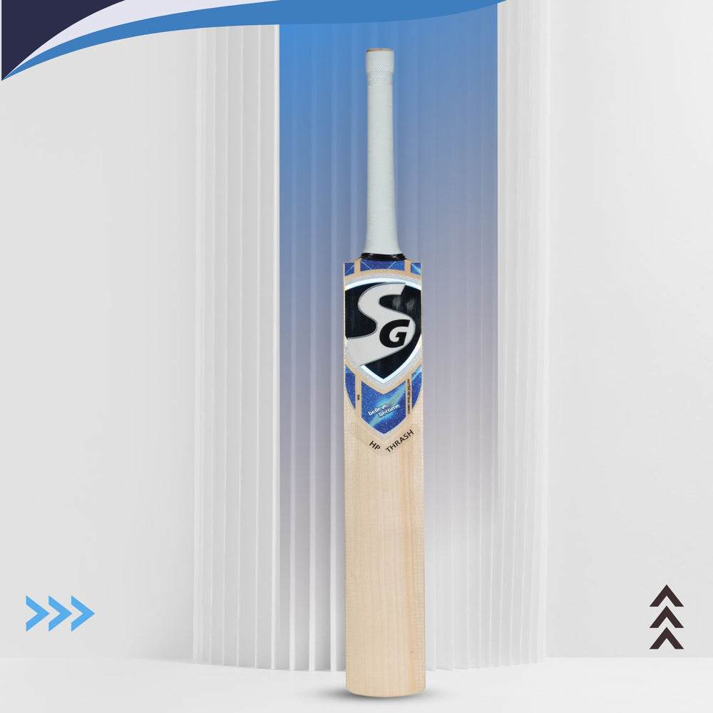 SG HP Thrash English Willow Cricket Bat | Grade 3 Willow | Power Hitter's Profile (1000-1200g) | Thick Edges (42mm) | Premium Octopus Grip