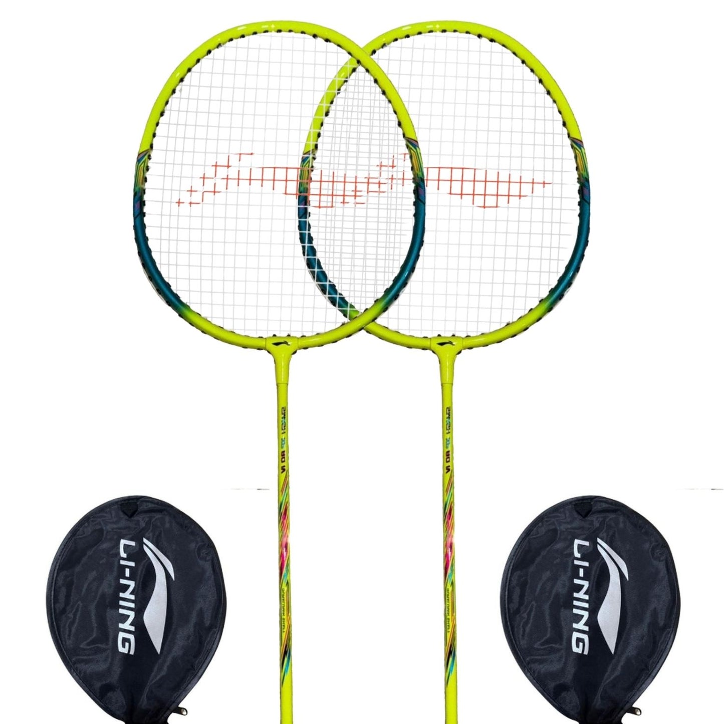 Li-Ning Smash XP 80 IV AYPU169-1 Strung Badminton Racquet with Full Cover (Pack of 2 Rackets), G5 Grip, Lightweight Lime/Green for Beginners - Best Price online Prokicksports.com