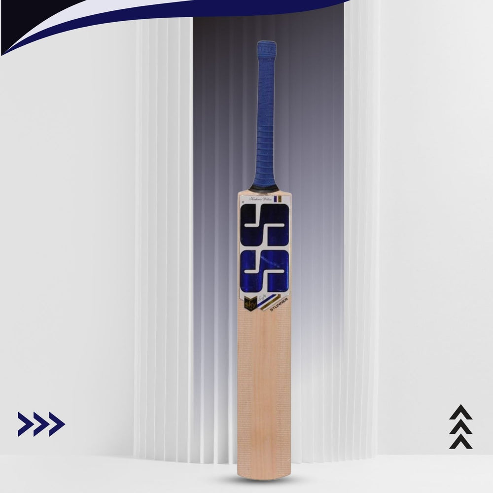 SS Sky Striker Kashmir Willow Cricket Bat – Size 4  | Grade 1 Willow, Concave Edges, Wide Sweet Spot & Includes Cover
