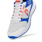 Dnine Hunter 2 Cricket Batting Shoe with Metal Spikes – White/Orange/Blue | Pro Performance PU Upper, Shock Absorbing EVA Midsole, High Traction TPU Spike Outsole | Lightweight, Durable, and Water Resistant - Best Price online Prokicksports.com