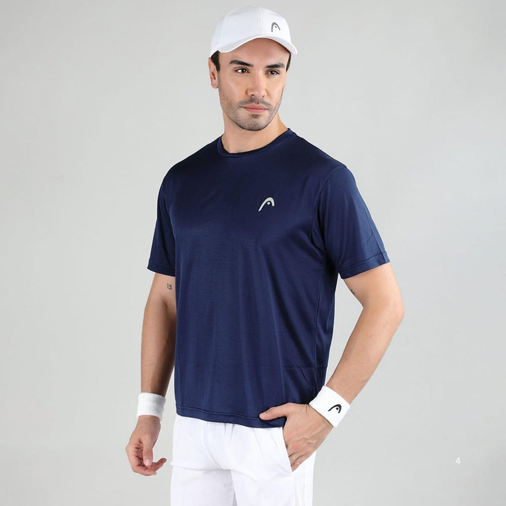 HEAD HCD Model Men's Round Neck T-Shirt – 100% Polyester | Moisture-Wicking, Lightweight Crew Neck, Athletic Fit - Best Price online Prokicksports.com
